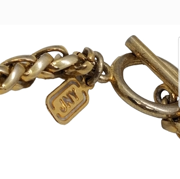 JONES NEW YORK VINTAGE GOLDTONE WHEAT ROPE CHAIN NECKLACE - Picture 4 of 5